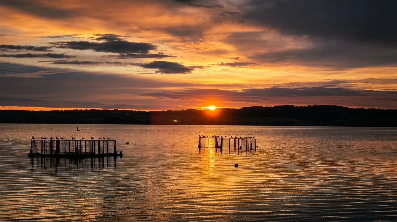 Kummerower See in dramatischer Abendstimmung